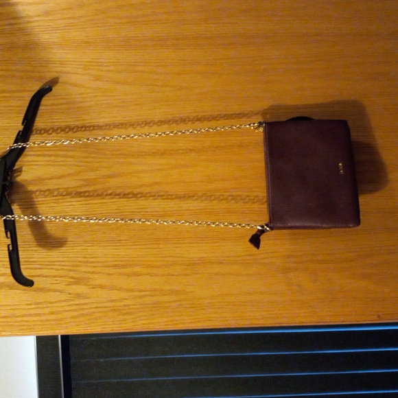 Womens la diva  crossbody purse with chain . Backside  suede. Burgundy - Picture 1 of 7